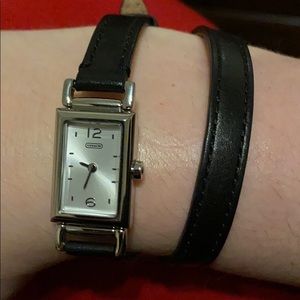 COACH LEATHER DOUBLE WRAP WATCH